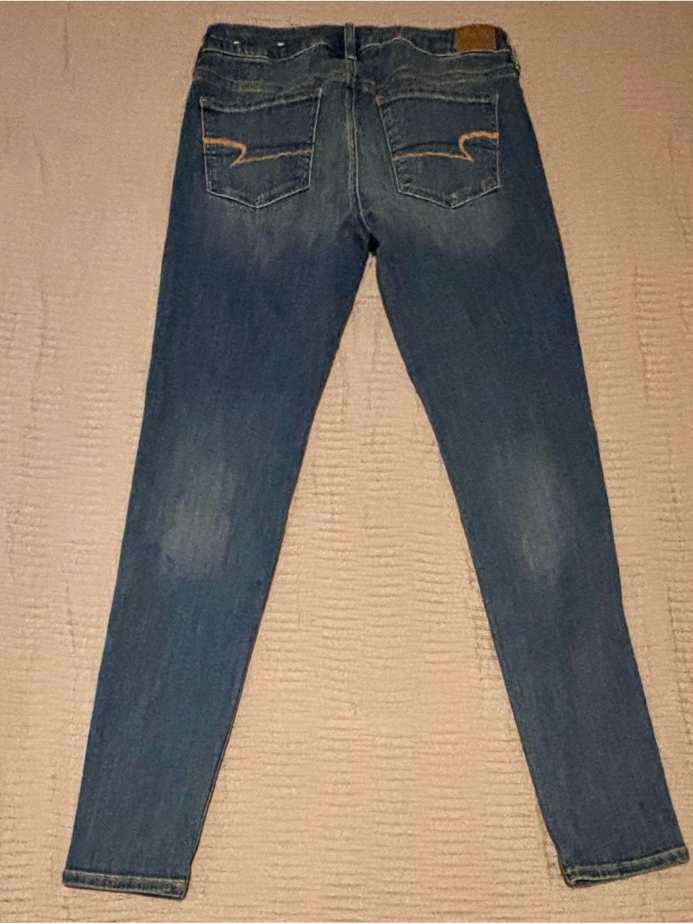American Eagle Outfitters Women's Medium-Dark Blue Super Stretch Jeggings - Picture 6 of 8